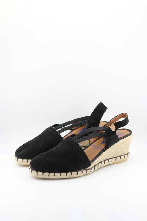 Verbenas Suede Espadrille Wedge Slingback Sandals
